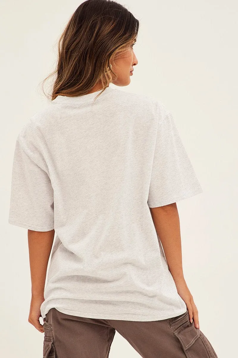 Grey Graphic T-Shirt Short Sleeve Crew Oversized sold by Ally Fashion product image thumbnail 5