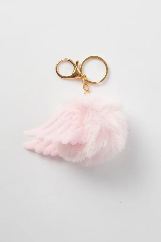 Pink Pom Pom With Wings Keyring sold by Ally Fashion