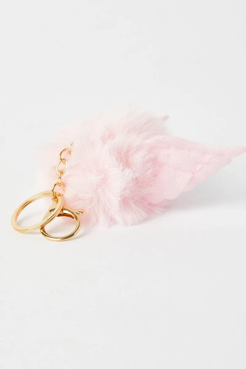Pink Pom Pom With Wings Keyring sold by Ally Fashion product image thumbnail 2