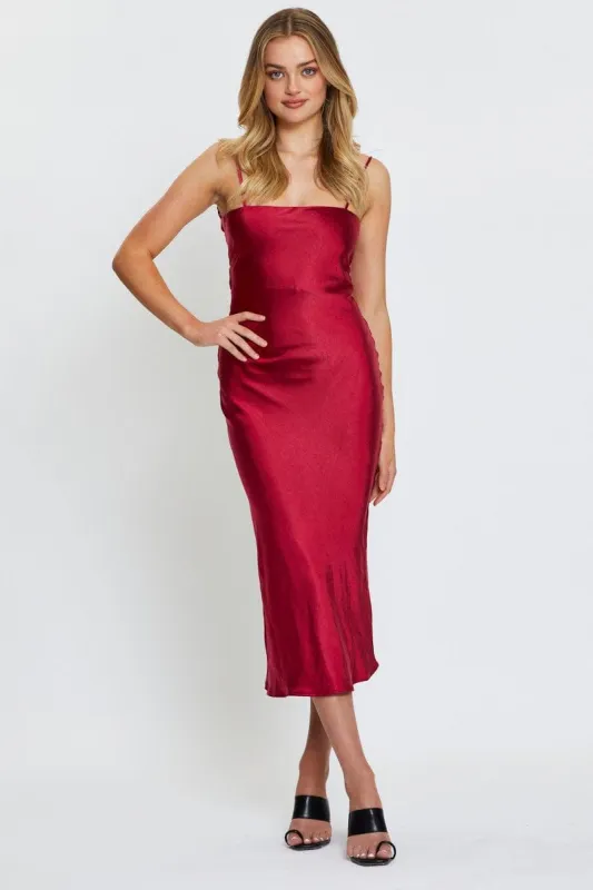 Purple Midi Dress Satin sold by Ally Fashion