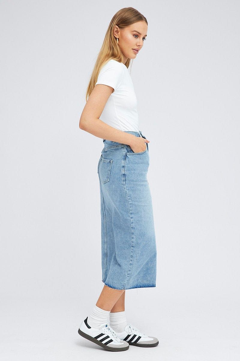 Denim Denim Skirt Midi High Rise sold by Ally Fashion product image thumbnail 4