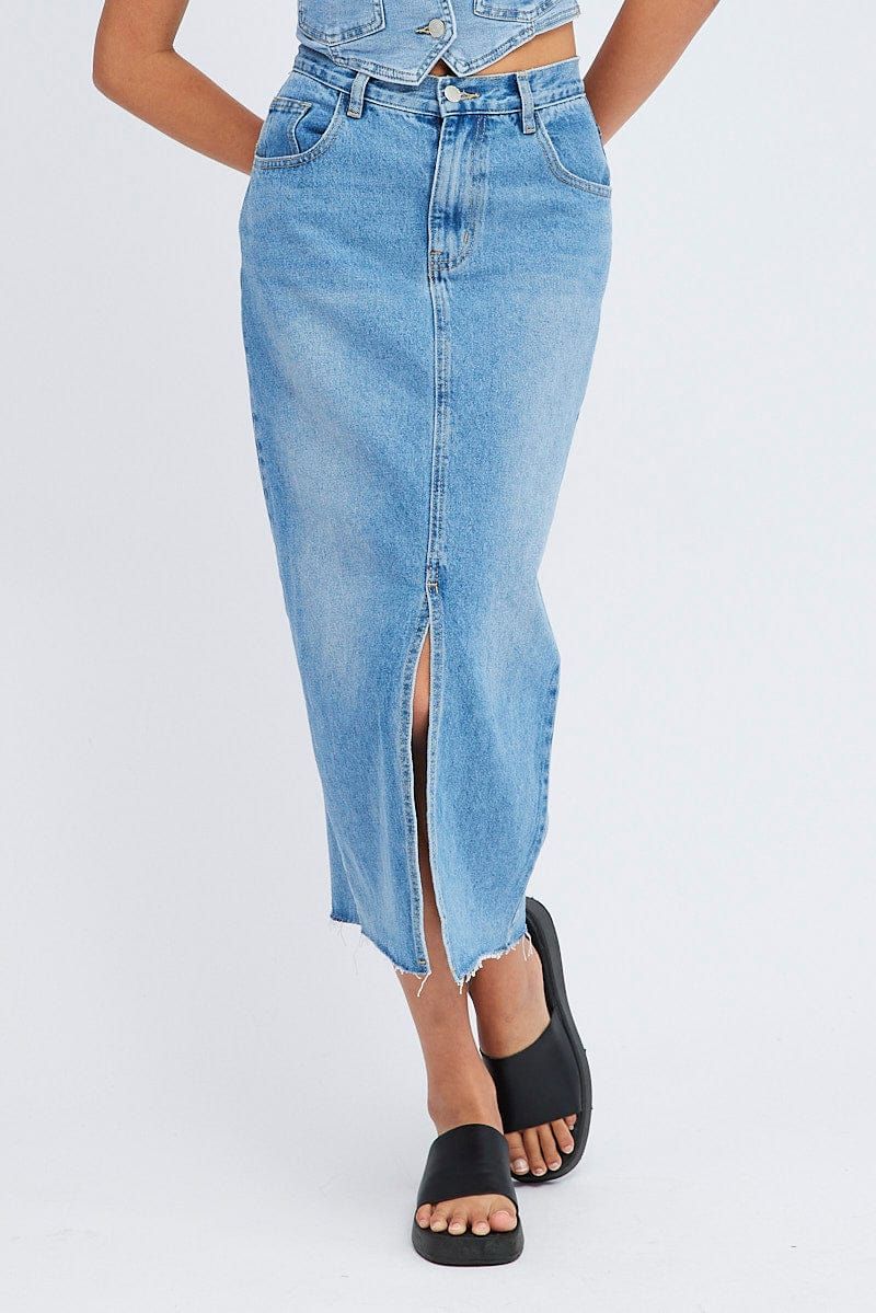 Denim Skirt Midi High Rise sold by Ally Fashion product image thumbnail 2