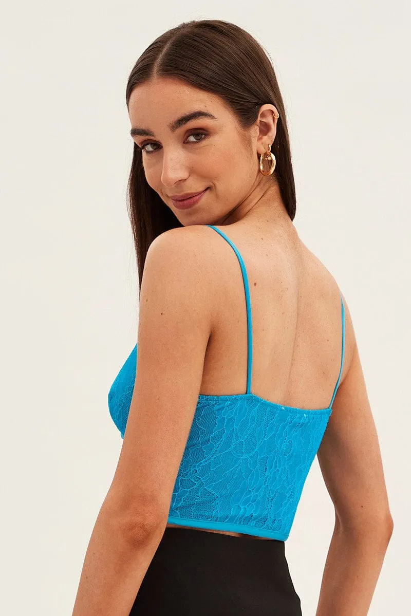 Blue Corset Top Singlet Lace sold by Ally Fashion product image thumbnail 5