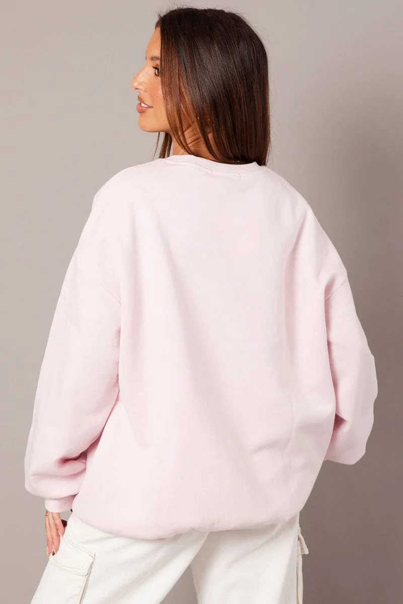 Pink Graphic Sweater Long Sleeve sold by Ally Fashion product image thumbnail 5