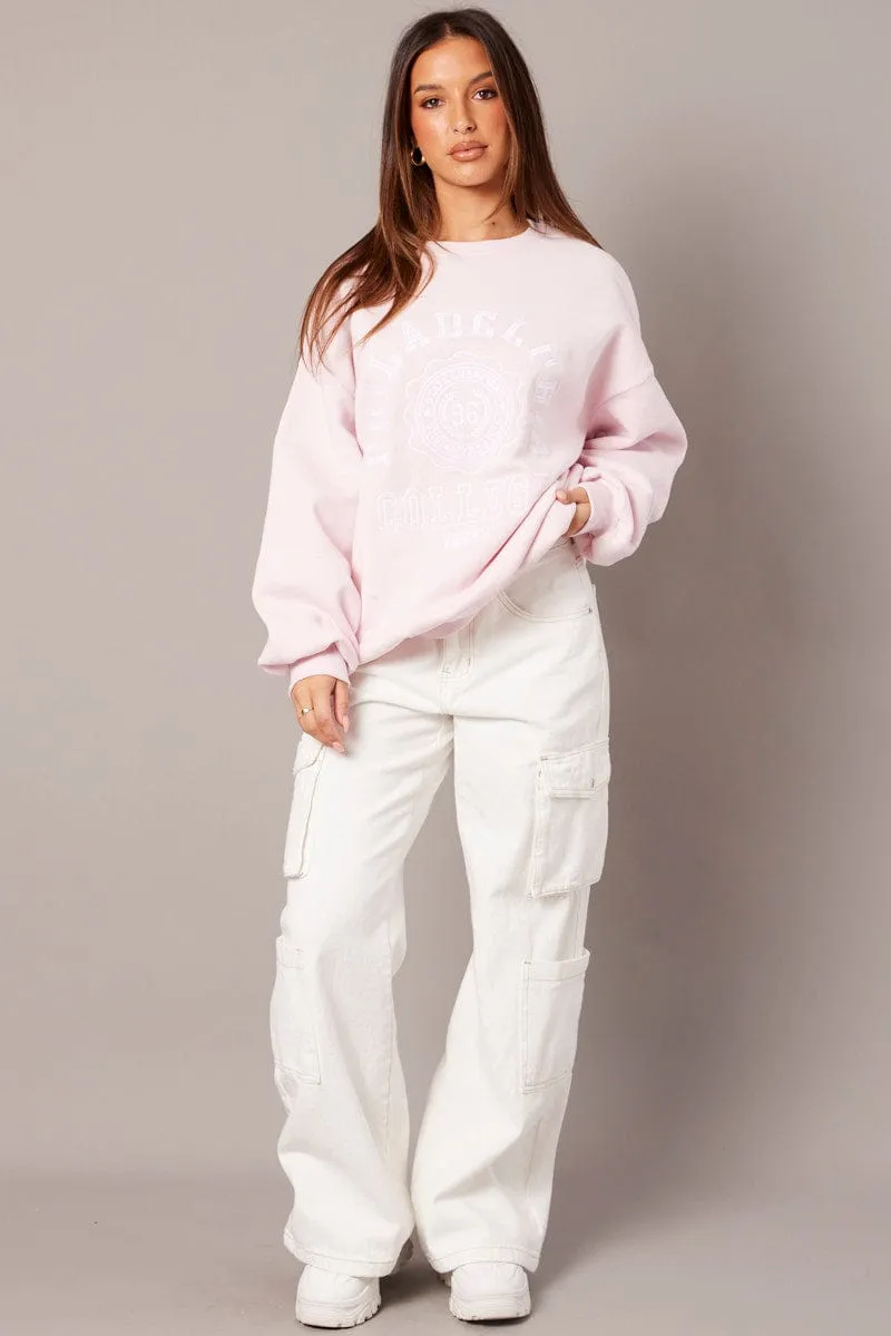 Pink Graphic Sweater Long Sleeve sold by Ally Fashion product image thumbnail 2