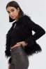 Black Faux Fur Jacket Long Sleeves sold by Ally Fashion