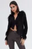 Black Faux Fur Jacket Long Sleeves sold by Ally Fashion