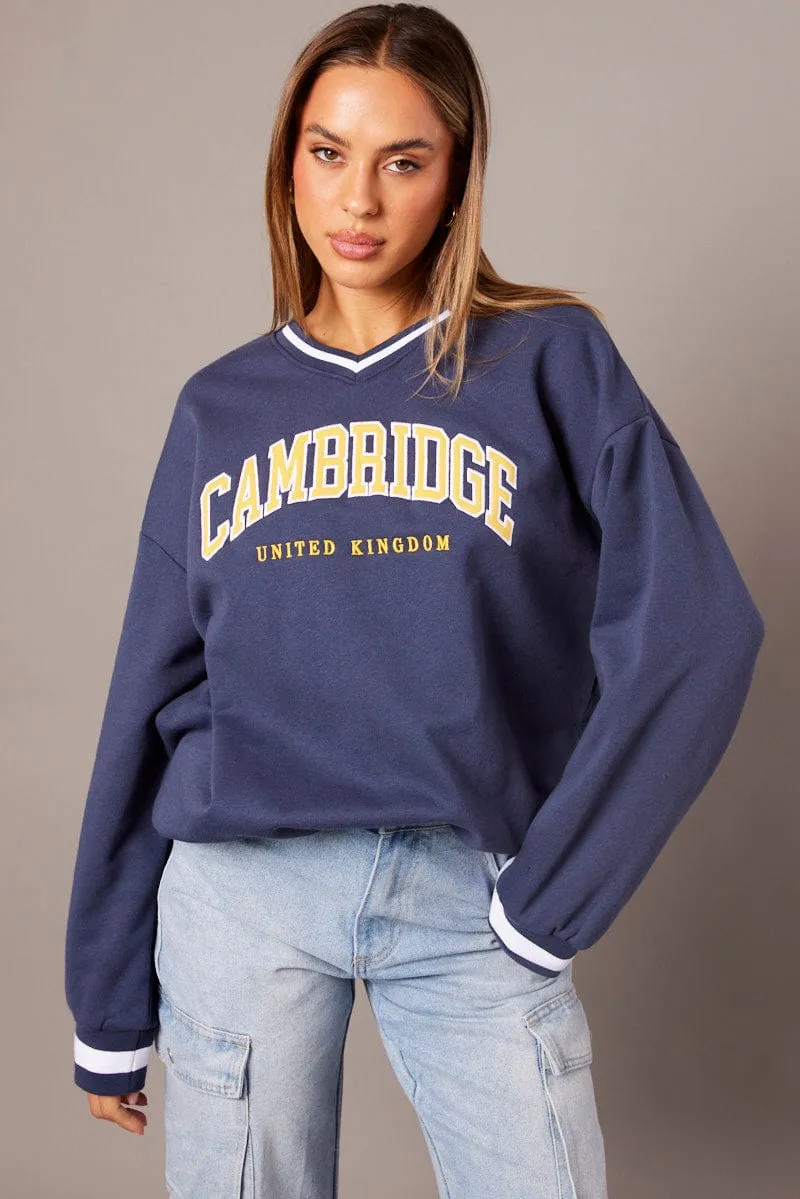 Blue Graphic Sweater Long Sleeve sold by Ally Fashion product image thumbnail 3