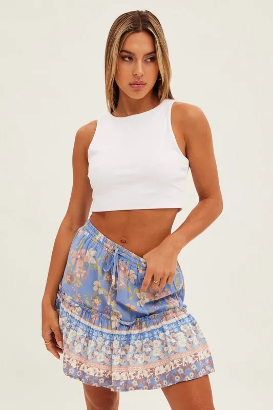 Boho Print Flare Skirt Mini High Rise sold by Ally Fashion