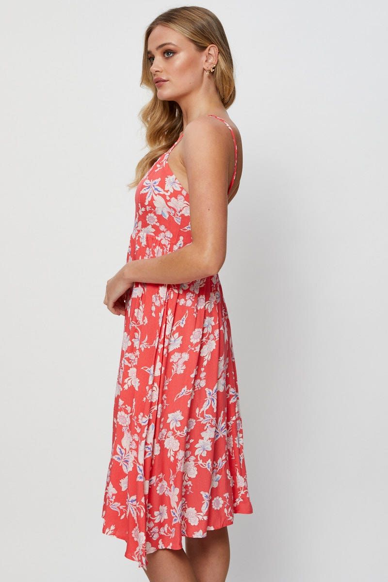 Print Midi Dress Sleeveless Square Neck sold by Ally Fashion product image thumbnail 4