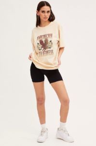 White Graphic T-Shirt Short Sleeve Oversized sold by Ally Fashion