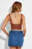 Blue Mini Skirt Low Rise Belted Denim sold by Ally Fashion