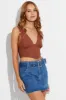 Blue Mini Skirt Low Rise Belted Denim sold by Ally Fashion