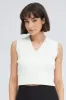 White Cable Knit Vest sold by Ally Fashion