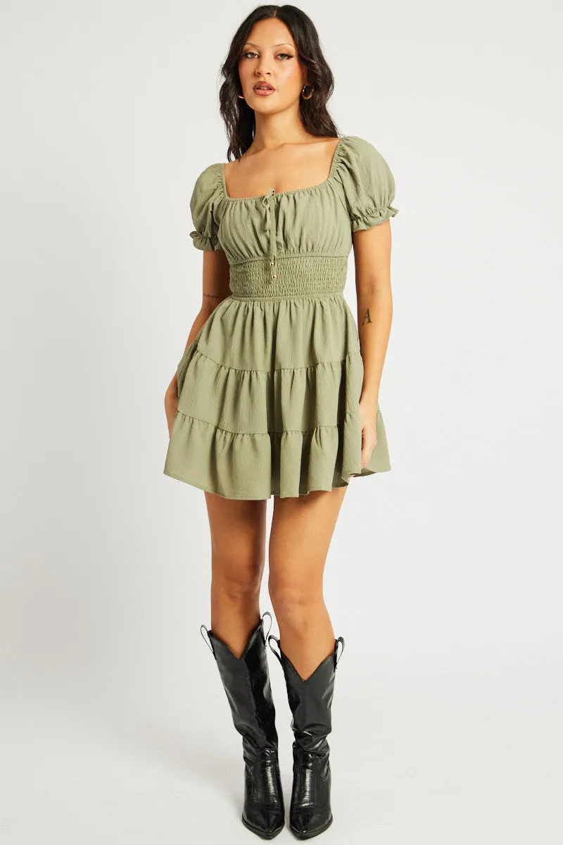 Green Fit And Flare Dress Mini sold by Ally Fashion product image thumbnail 2