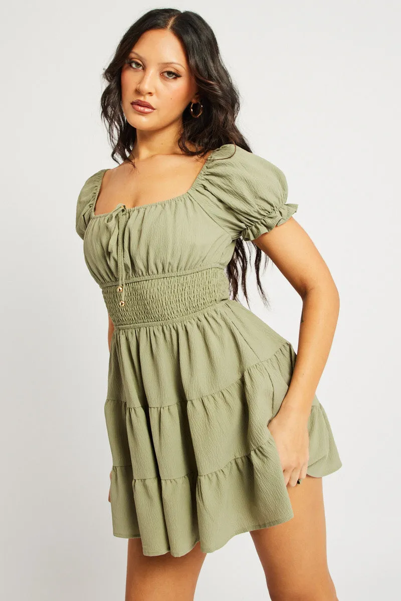 Green Fit And Flare Dress Mini sold by Ally Fashion product image thumbnail 3