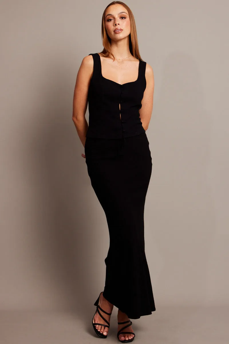 Black Top Sleeveless Button Front sold by Ally Fashion product image thumbnail 2