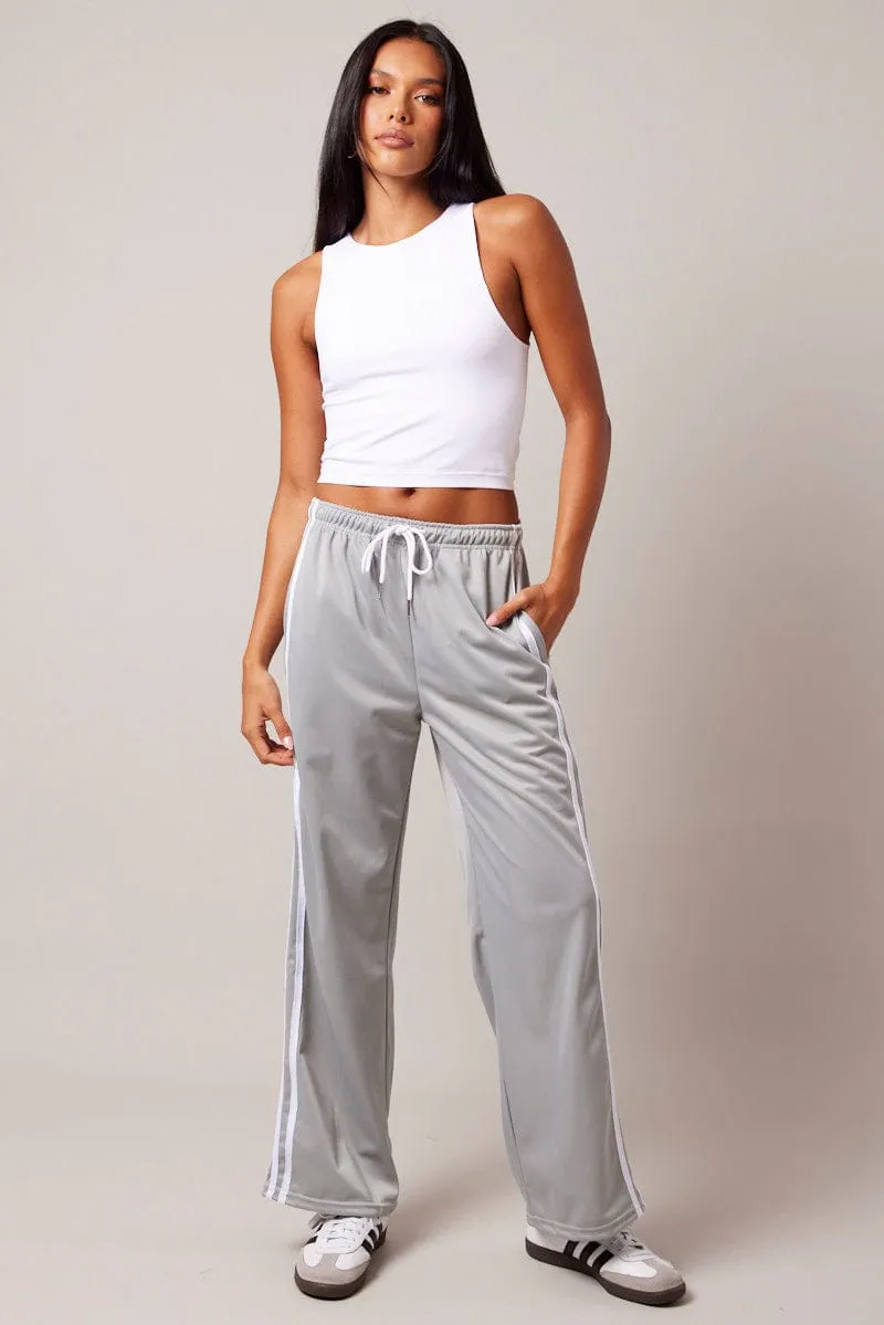 Grey Track Pants Mid Rise sold by Ally Fashion product image thumbnail 2