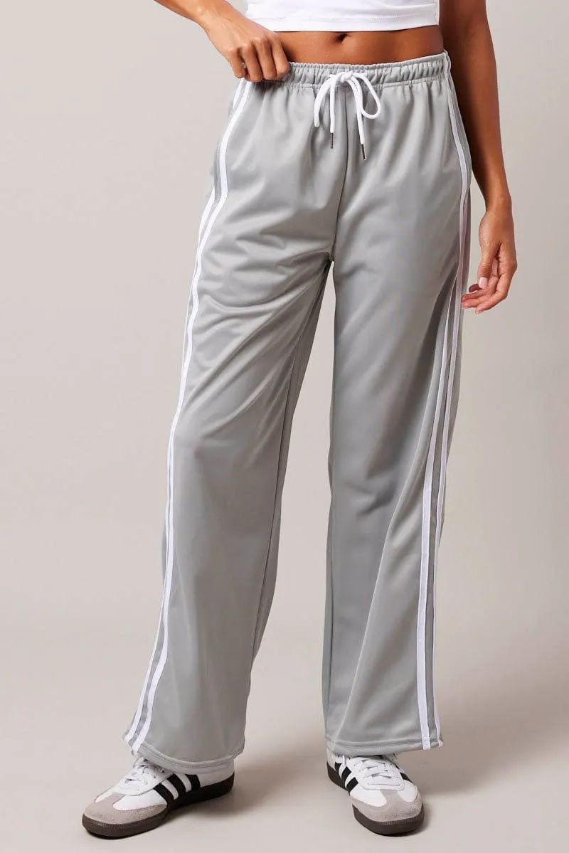 Grey Track Pants Mid Rise sold by Ally Fashion product image thumbnail 3