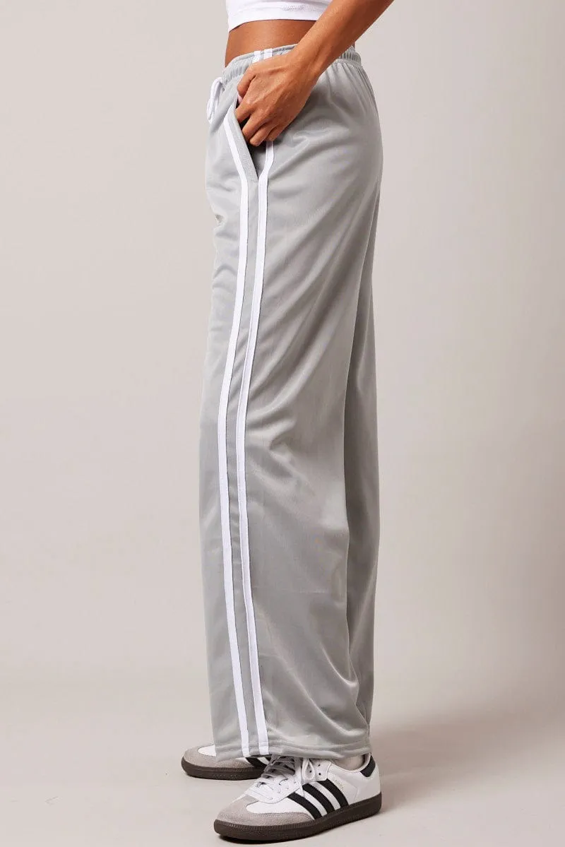 Grey Track Pants Mid Rise sold by Ally Fashion product image thumbnail 4