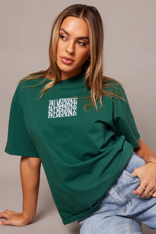 Green Graphic Tee Short Sleeve sold by Ally Fashion
