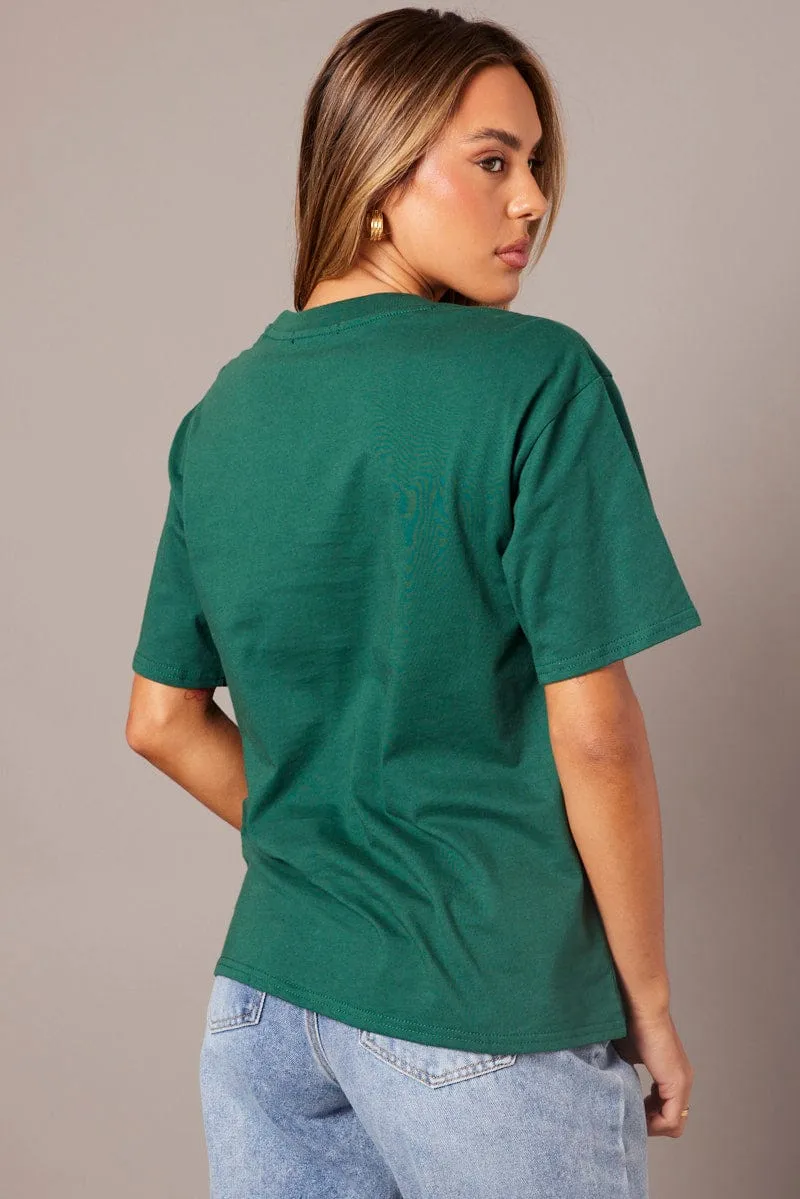 Green Graphic Tee Short Sleeve sold by Ally Fashion product image thumbnail 5