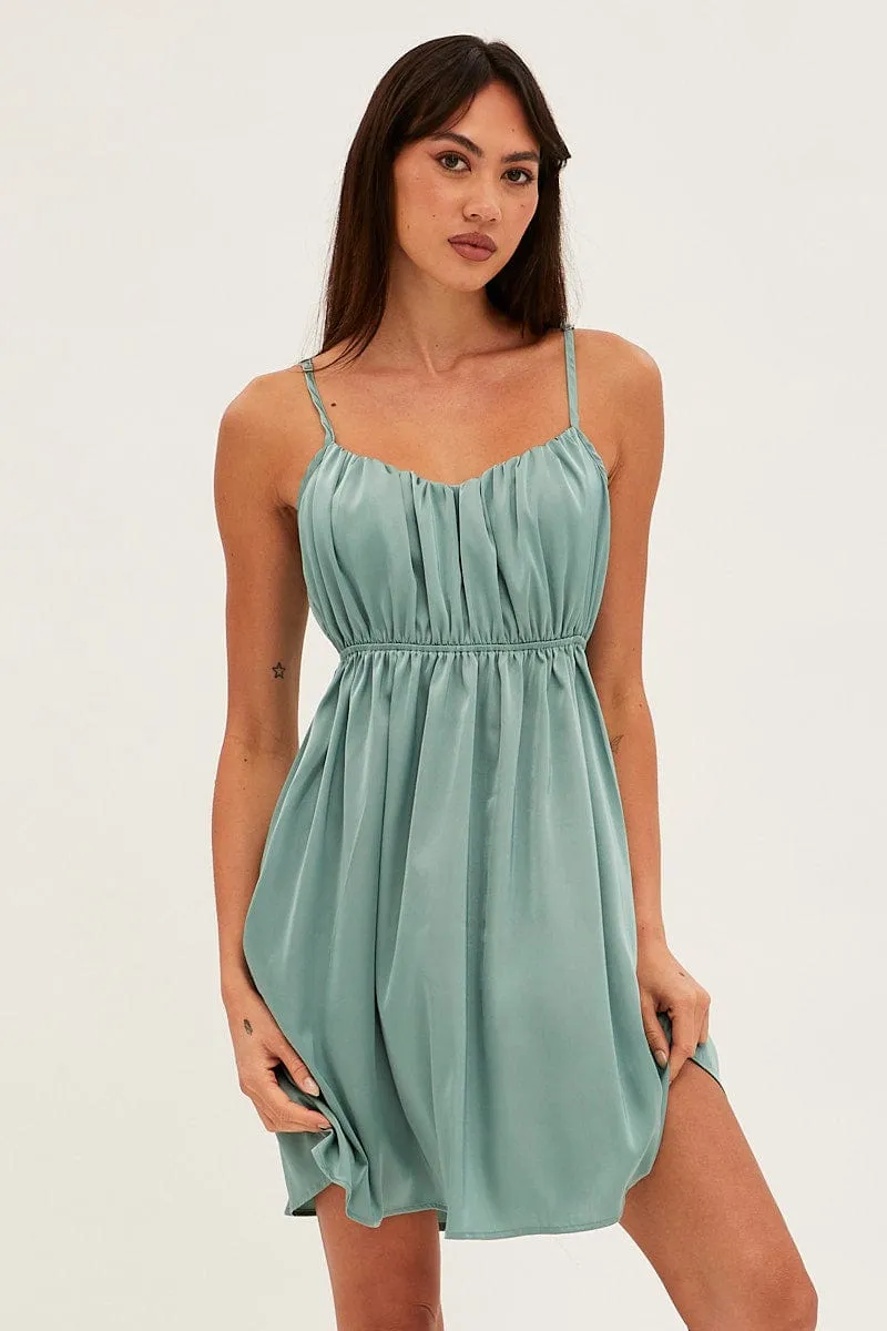 Green Nightie Sleeveless Scoop Necksatin Slip Dress sold by Ally Fashion product image thumbnail 3