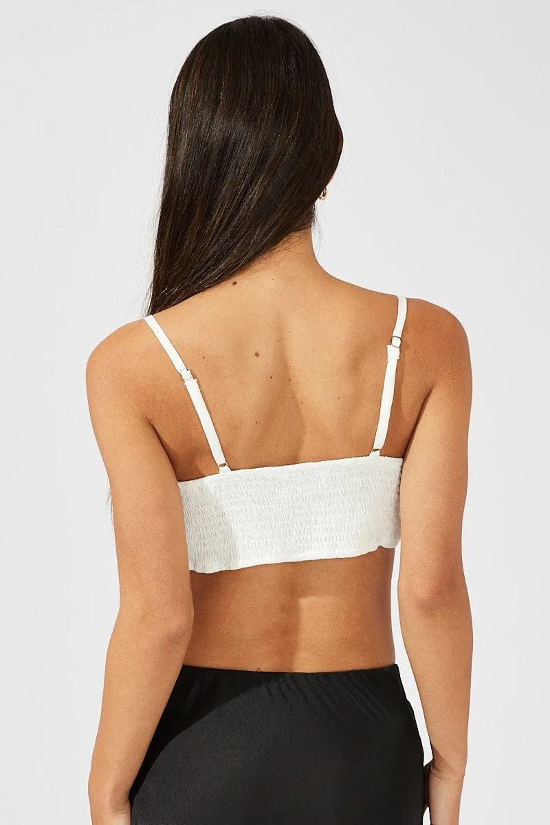 White Crop Top Strappy Oversized 3d Bow sold by Ally Fashion product image thumbnail 5