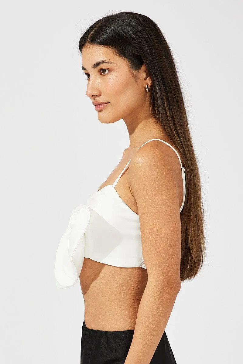 White Crop Top Strappy Oversized 3d Bow sold by Ally Fashion product image thumbnail 4