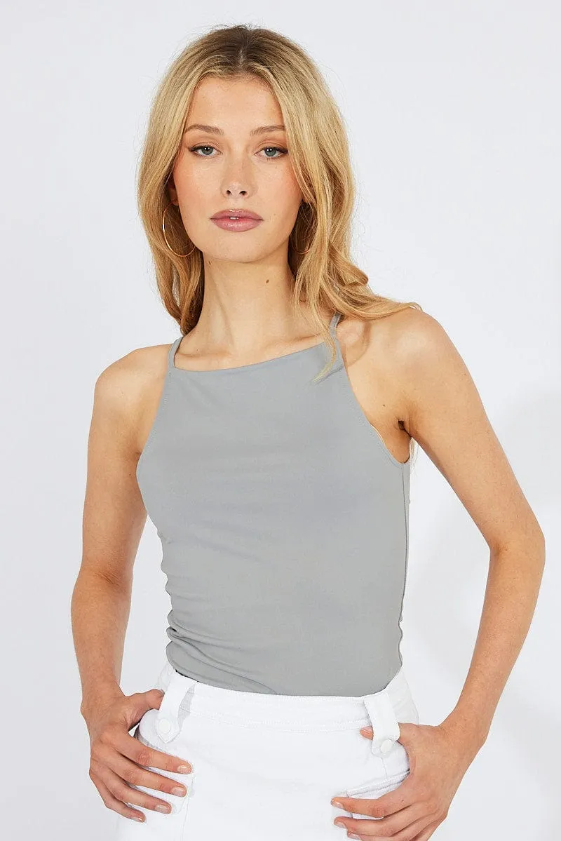 Grey Supersoft Tank Top sold by Ally Fashion product image thumbnail 5