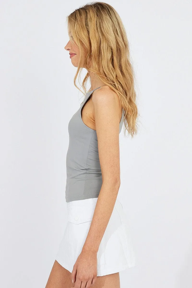 Grey Supersoft Tank Top sold by Ally Fashion product image thumbnail 3