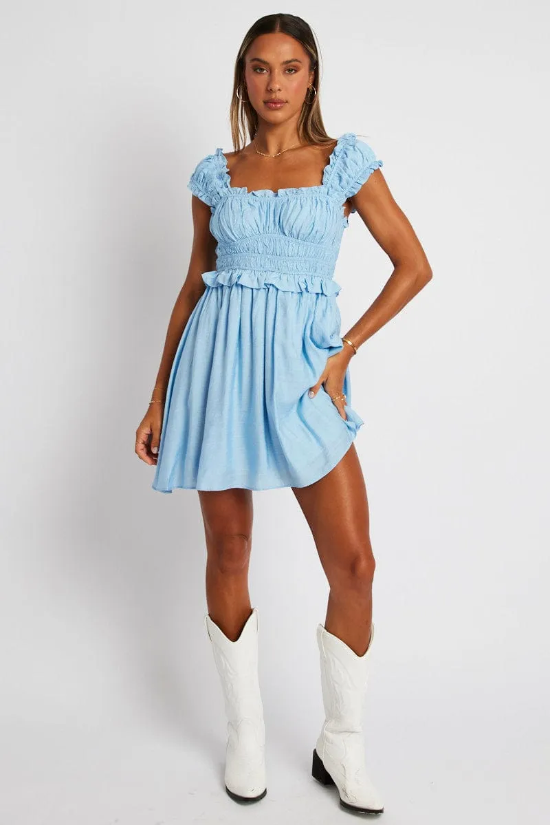 Blue Fit And Flare Dress Sleeveless sold by Ally Fashion product image thumbnail 2