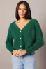 Green Fluffy Knit Cardigan V Neck sold by Ally Fashion
