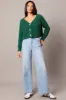 Green Fluffy Knit Cardigan V Neck sold by Ally Fashion