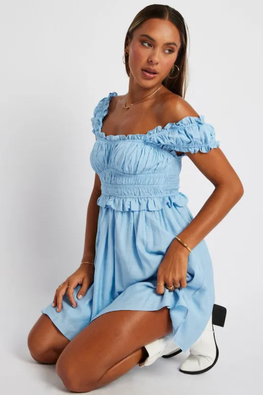 Blue Fit And Flare Dress Sleeveless sold by Ally Fashion