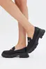 Black Chunky Sole Buckle Loafers sold by Ally Fashion