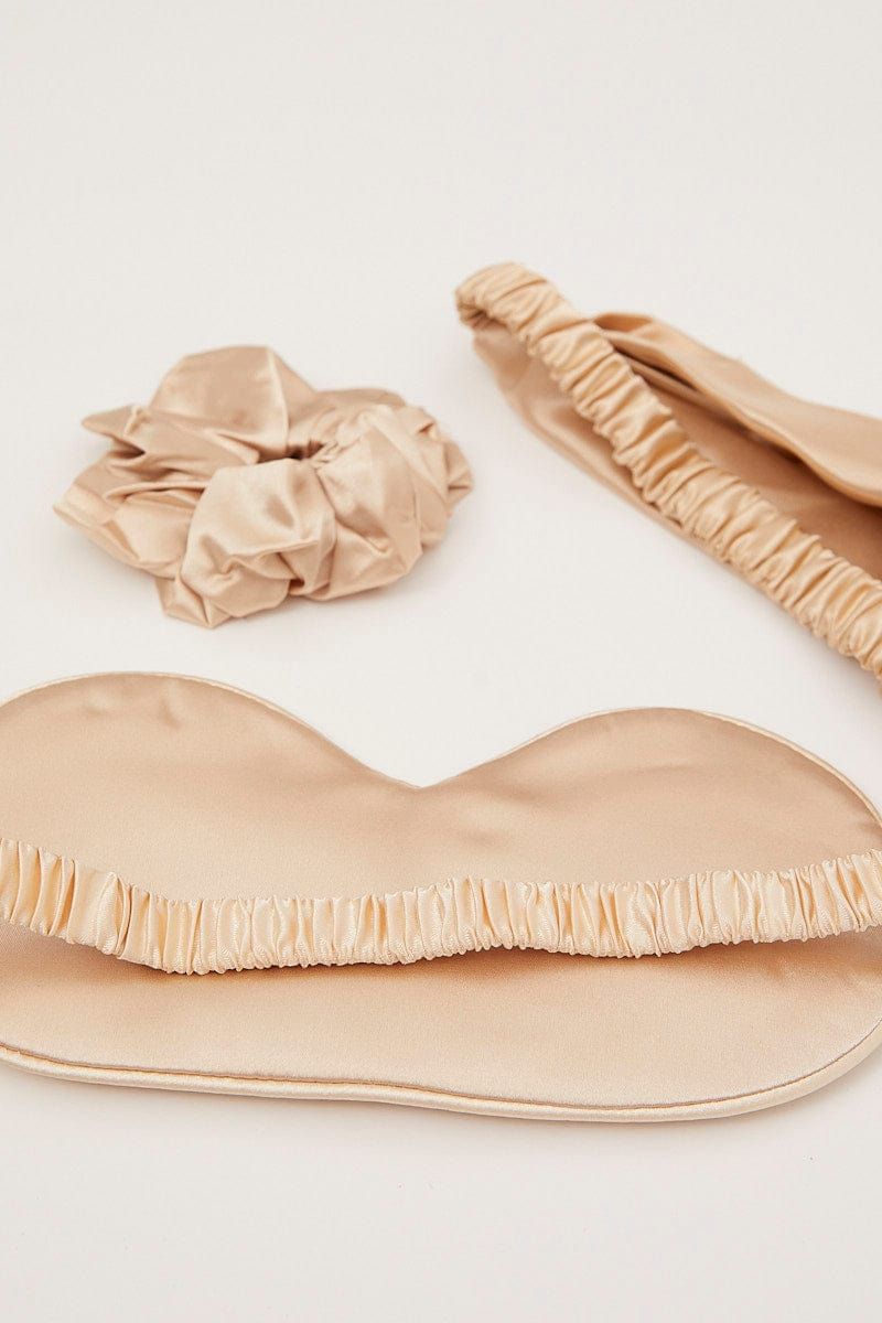 Beige Eye Cover And Hair Accessories Travel Beauty Bag sold by Ally Fashion product image thumbnail 2
