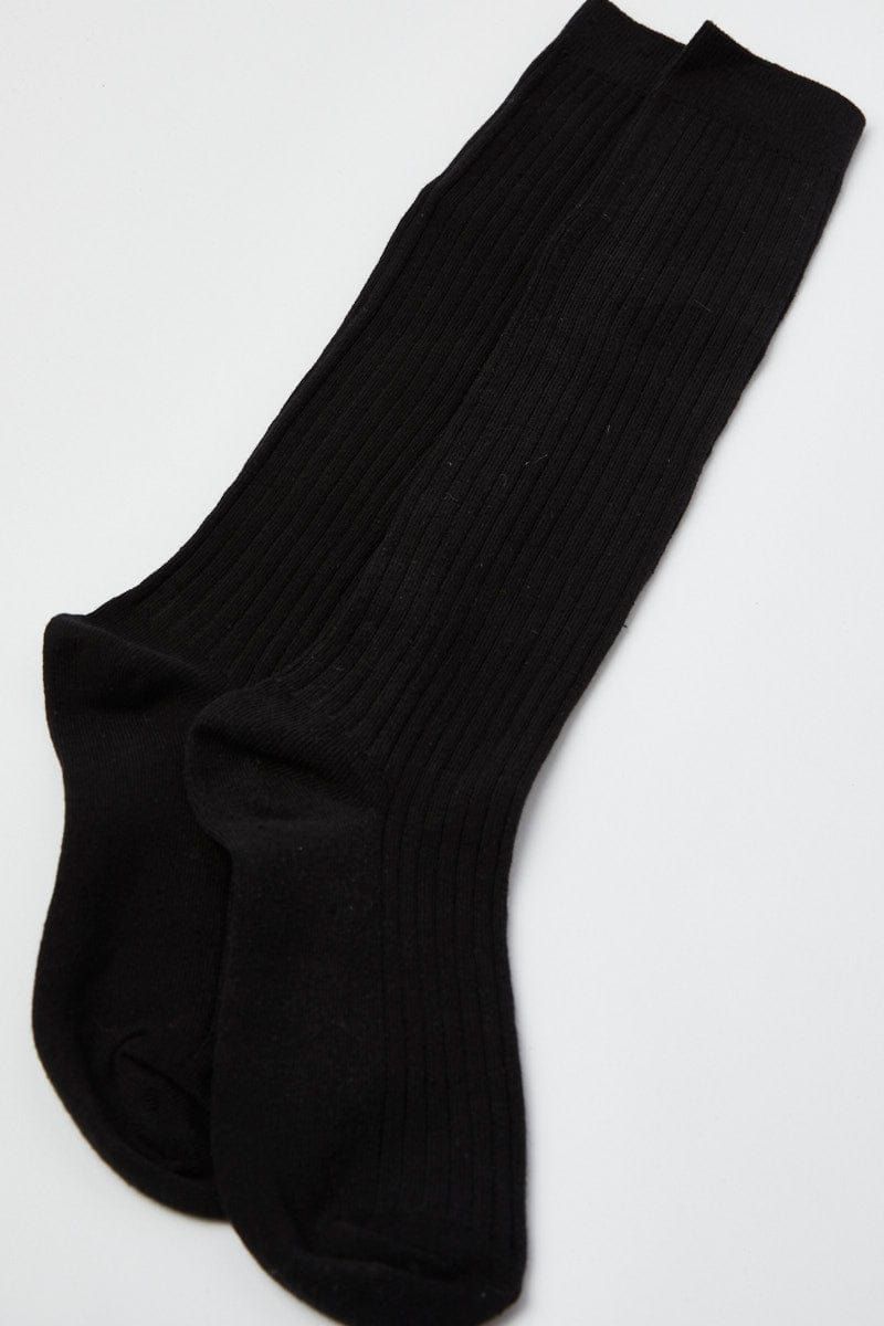 Black Rib Knee High Socks sold by Ally Fashion product image thumbnail 2