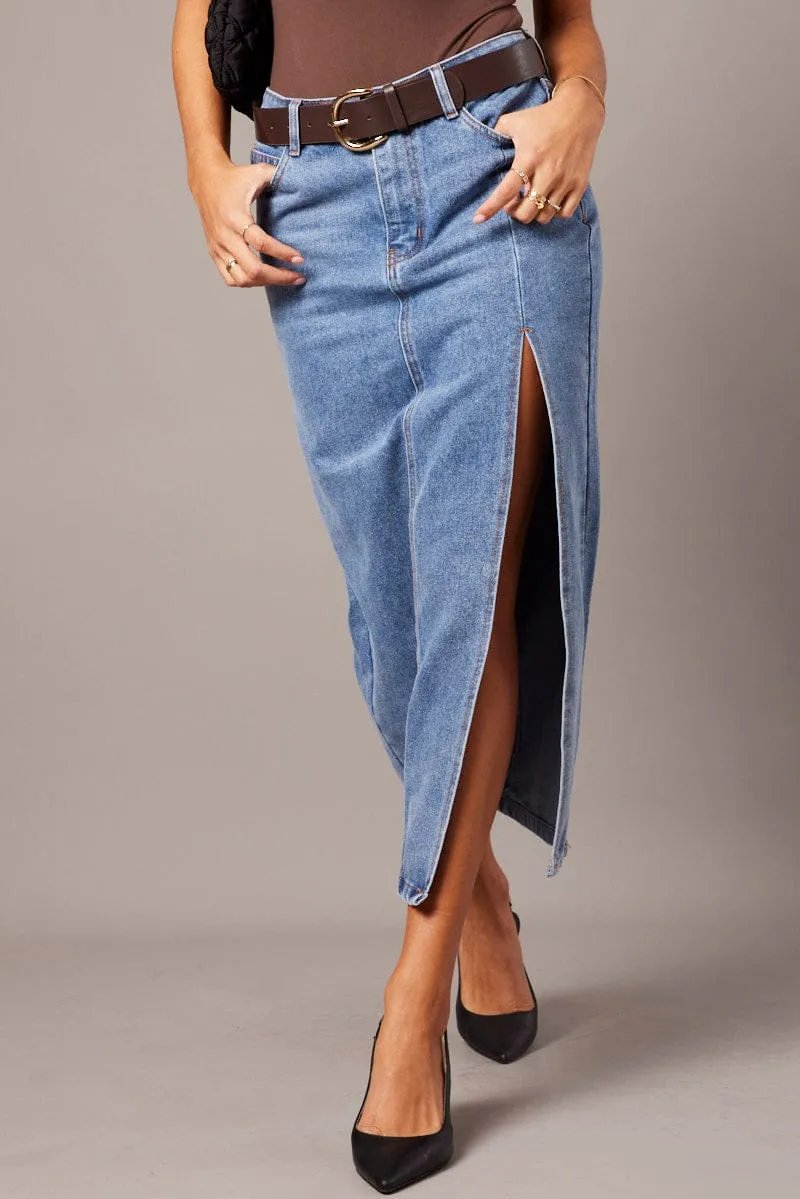 Denim Maxi Skirt Denim Pencil Slit sold by Ally Fashion product image thumbnail 3