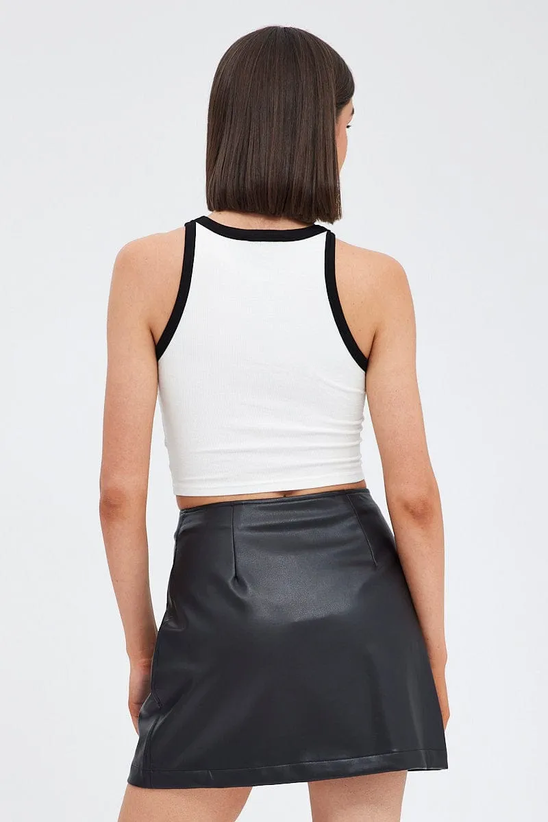 Black PU Skirt Mini High Rise Pencil Biker Faux Leather sold by Ally Fashion product image thumbnail 5