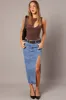 Denim Maxi Skirt Denim Pencil Slit sold by Ally Fashion
