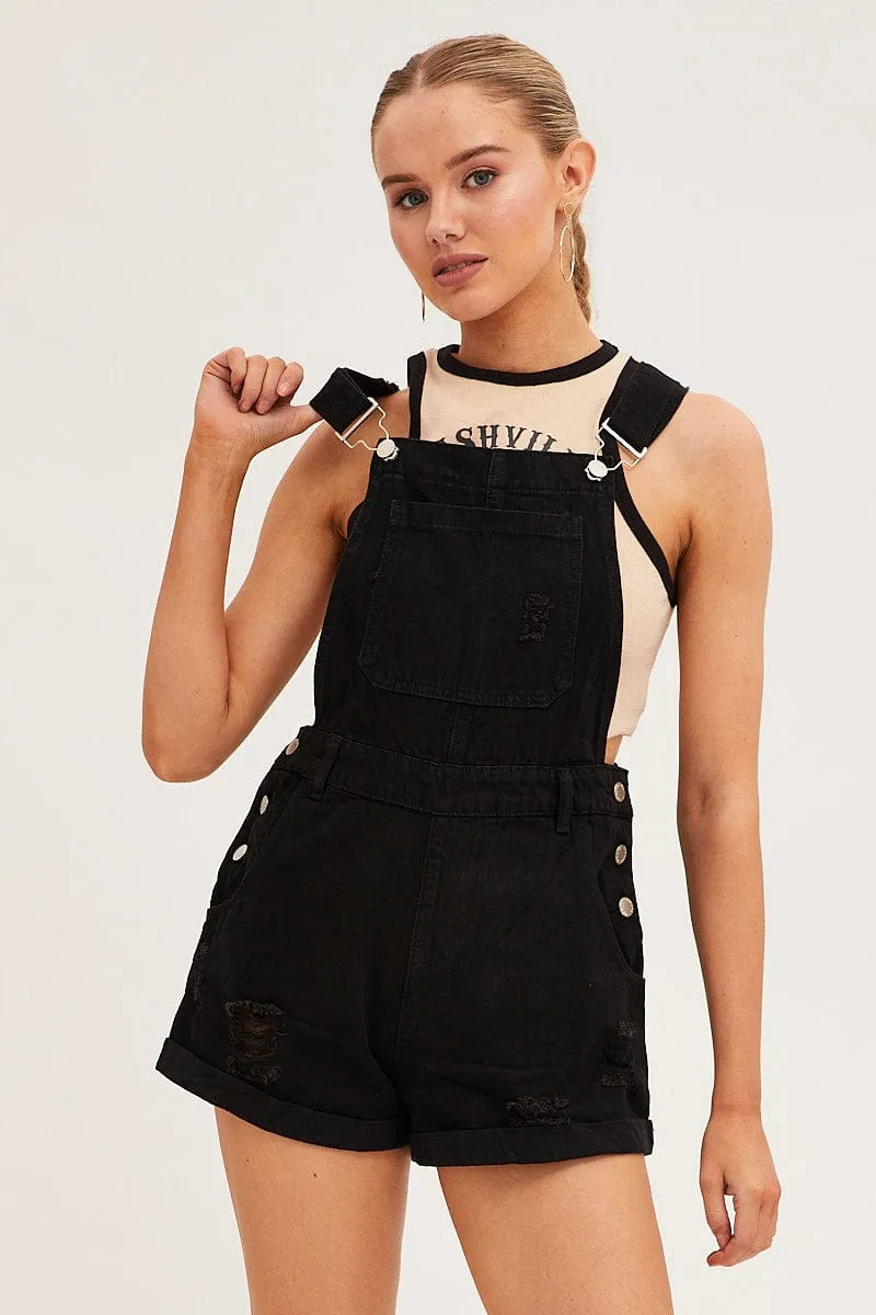 Black Overall Shorts sold by Ally Fashion product image thumbnail 3