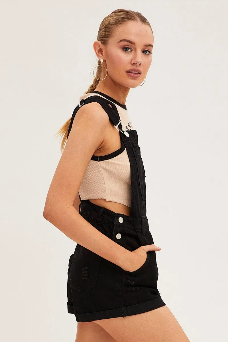 Black Overall Shorts sold by Ally Fashion product image thumbnail 4