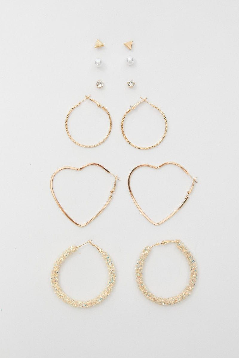 Gold 6 Pack Earrings sold by Ally Fashion product image thumbnail 2