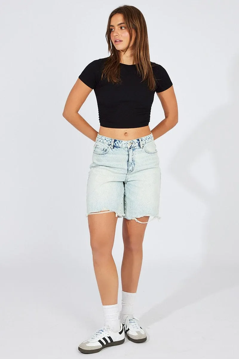 Black Top Short Sleeve Seamless sold by Ally Fashion product image thumbnail 3