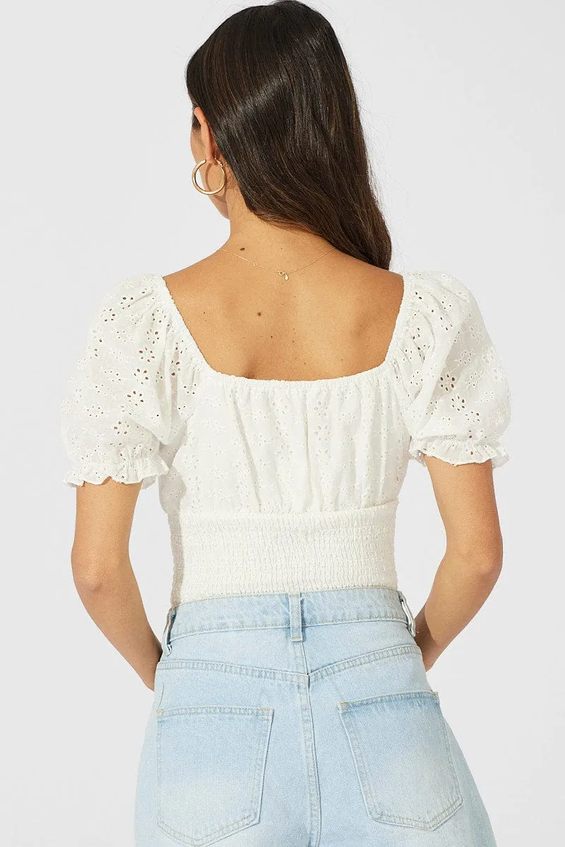 White Bodysuit Short Sleeve sold by Ally Fashion product image thumbnail 5