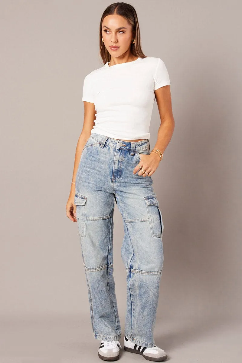 White T Shirt Short Sleeve Crew Neck sold by Ally Fashion product image thumbnail 2