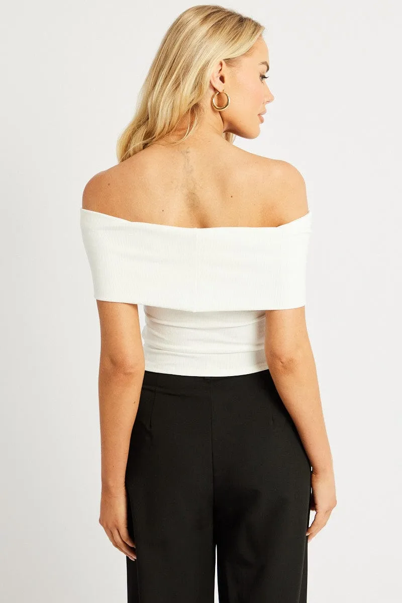 White Off Shoulder Top sold by Ally Fashion product image thumbnail 5