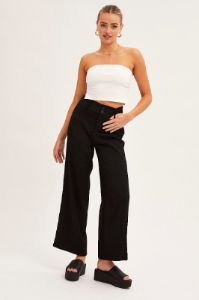 White Side Split Bandeau Jersey Top sold by Ally Fashion