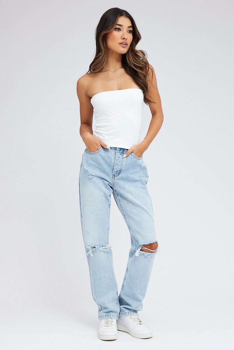 Denim Dad Jeans Ripped sold by Ally Fashion product image thumbnail 3